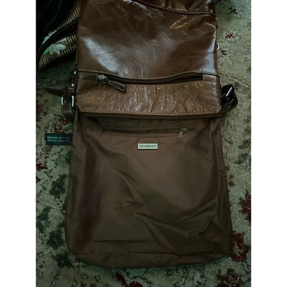 Giani Bernini Women's Brown Cognac Genuine Leather Shoulder Bag - Picture 10 of 10